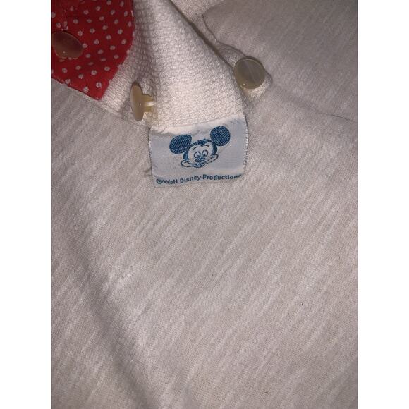 Vintage Kids Baby Walt Disney Productions Minnie & Mickey Mouse Red & Ivory 2T - Picture 7 of 12